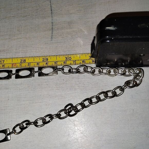 Vintage New York & Co silver chain belt, Retro Boho Hippy Clip Sash 1980s - Picture 5 of 7